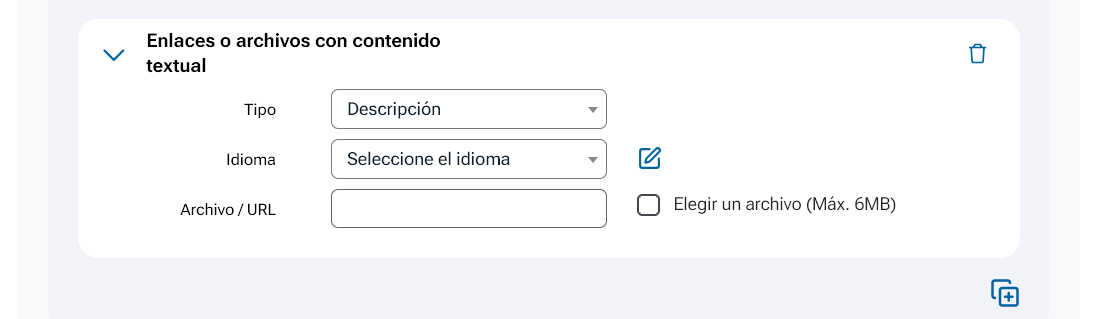 Enlaces o archivos con contenido textual
